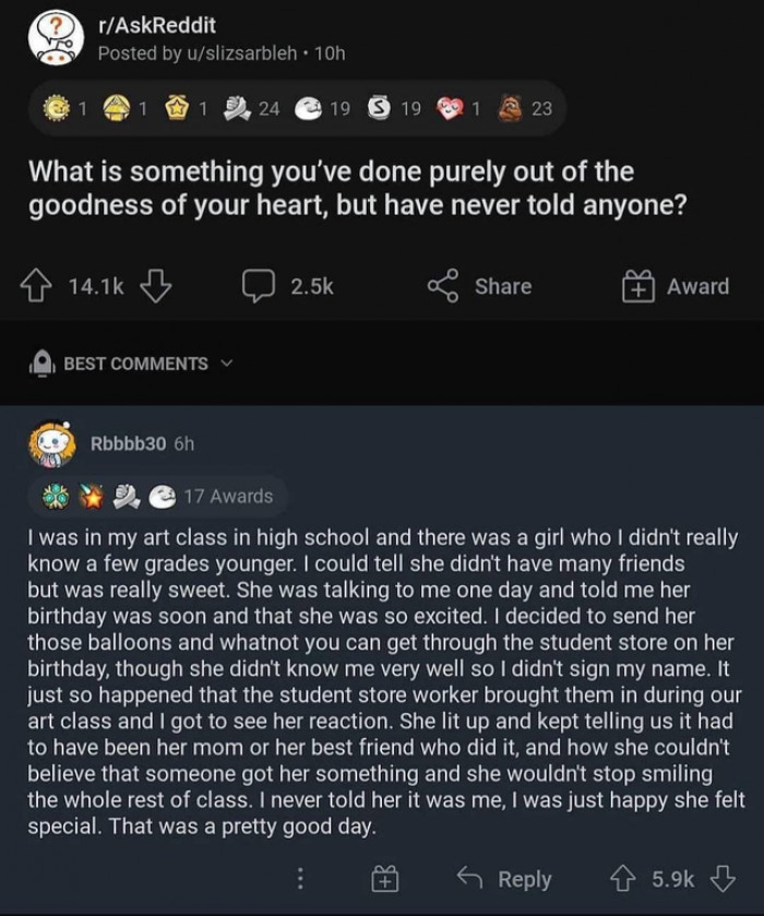 20. It's nice to make someone smile for no reason at all