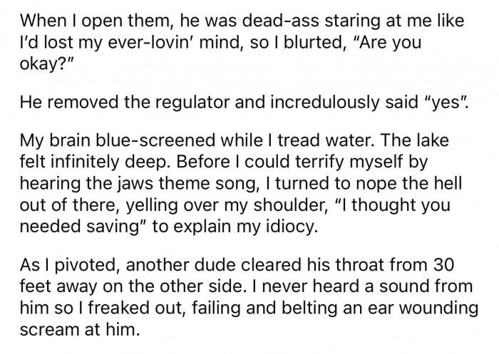 Some people need saving, some don’t; it’s just the way it is.