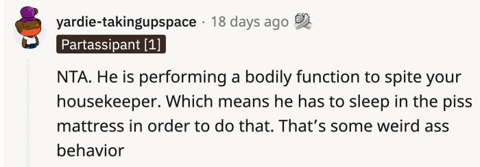 The son's behavior is undoubtedly questionable for most Redditors