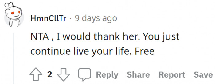 She should free herself from responsibilities.