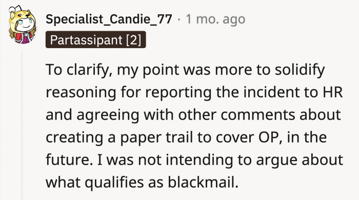 A Redditor clarified her point so it is better understood