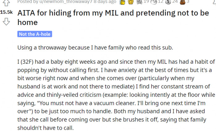 Here's what she posted on Reddit: