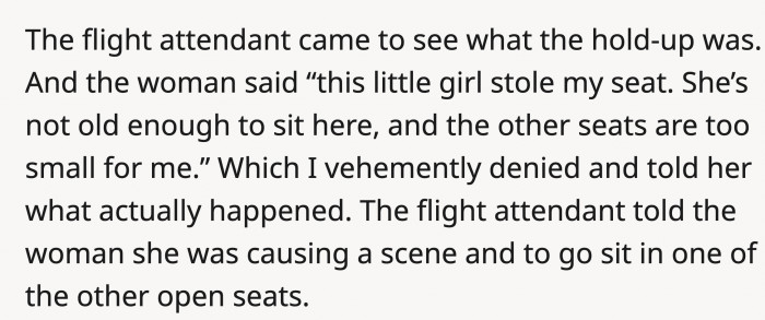 And even tried to get the flight attendant on her side