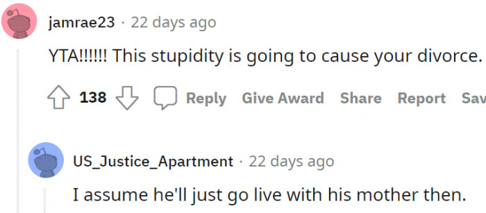 But there is no such person as his mom.