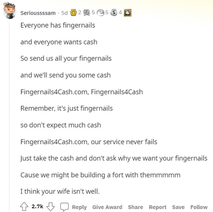 #7 Fingernails for sale.