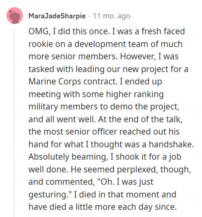 We can just imagine the face of that poor man