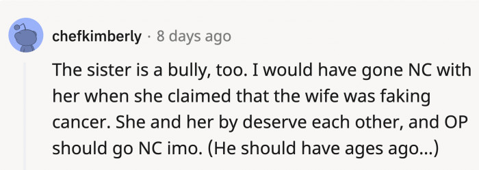 In this Redditor's opinion, OP should go no contact with the sister.