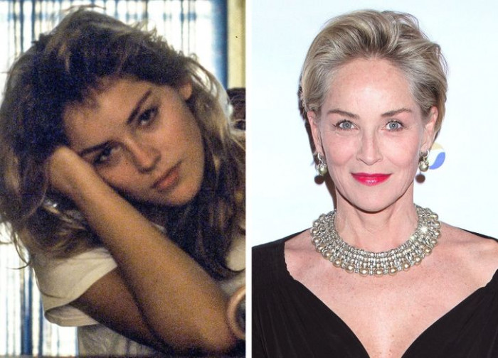 7. Sharon Stone's before and after