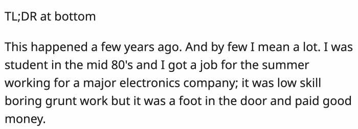 OP explained how he ended up in the company