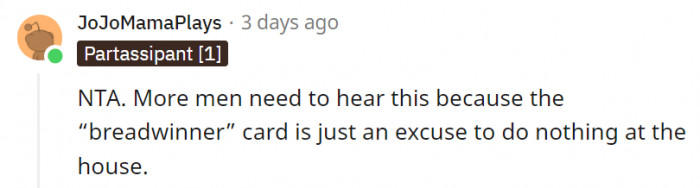 That breadwinner excuse is pure trash and should not even be a valid excuse anywhere.