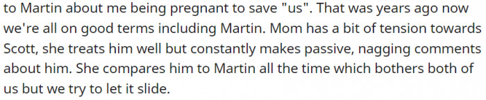 She compares him to my ex