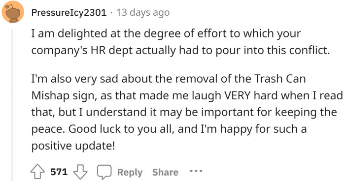 Well, we were all happy and eager for the updates! Also, the mishap sign indeed was funny!