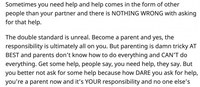 Feeling for OP's struggles, this redditor says people should get off their high horse and examine the double standard here.