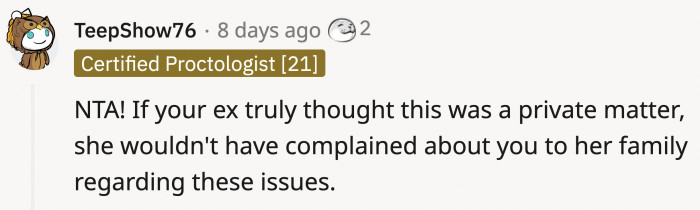 She wouldn’t get to solely decide what’s private and what’s not