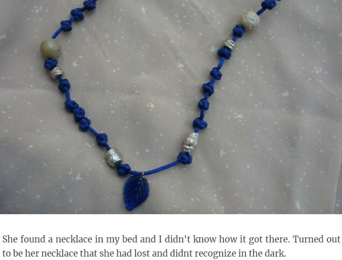 8. When she finds a necklace that's hers but doesn't remember it.