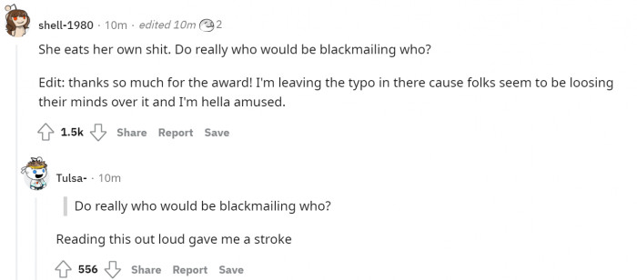 12. Spilling dark secrets from both sides seems fair!