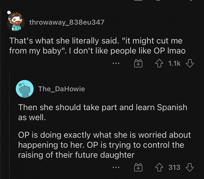 She could easily learn through her husband and future baby.
