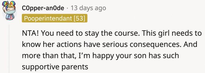 She has to know how much damage she caused.