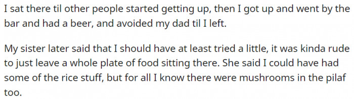 I sat there until...