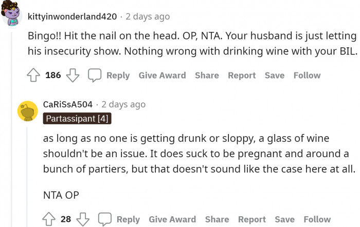 It would have been wrong if the wife did something wrong with her BIL after getting drunk.