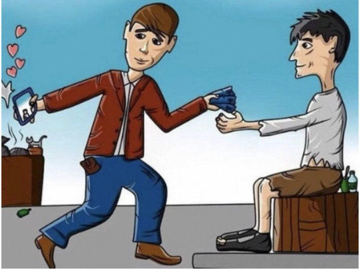 17. We are in the era of show-off; even charity is commercialized.