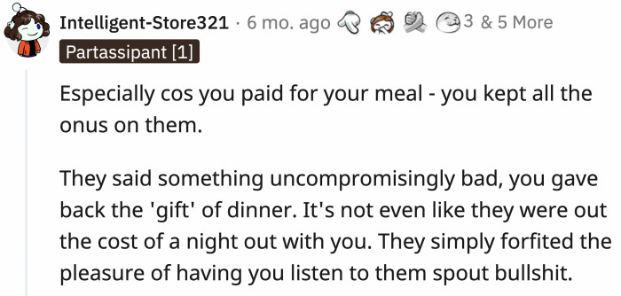 He owes them nothing and gave them no ammunition to badmouth him.