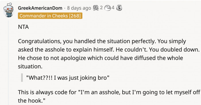 OP just wanted to understand how the boyfriend could think that what he said was a joke.