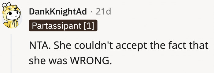 It's easy to see how a controlling person would have a hard time accepting they were wrong