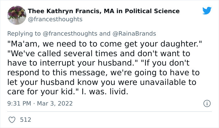 Threatening her? That must be against the rules for false allegations.