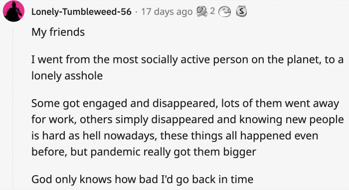 22. Our dear old friends whom we haven't seen in person