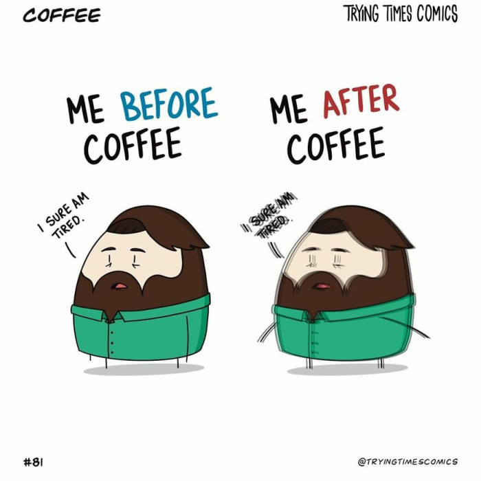 5. Me before and after coffee