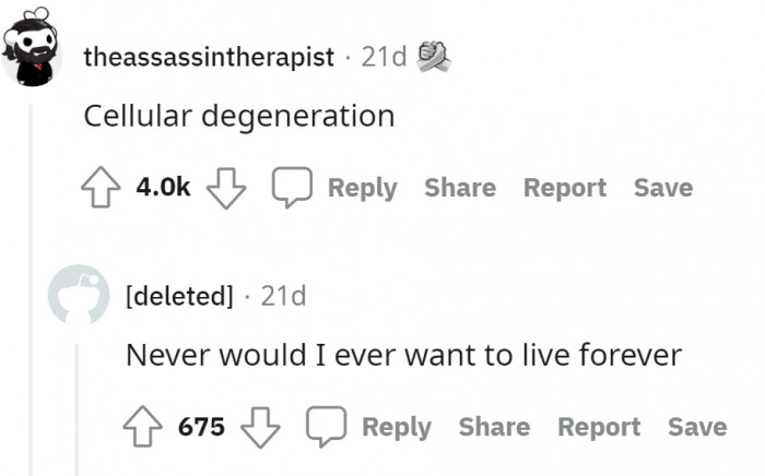 I don't want to live forever because I know I'll be living in vain; if you know, you know!