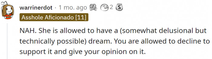 A different view of the situation.