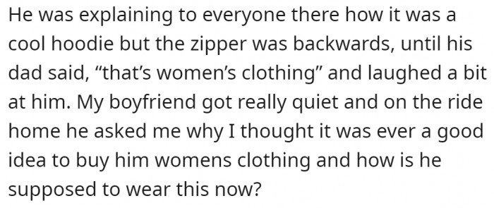 Things started going south after the remark by the guy's dad.