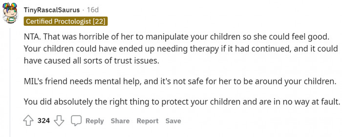 The kids were manipulated, and it would be beneficial to take them for therapy.