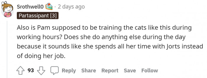 Instead, she needs counseling for doing her work during office hours