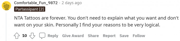 Standing up for yourself and your body is not wrong, even if it offends your best friend.