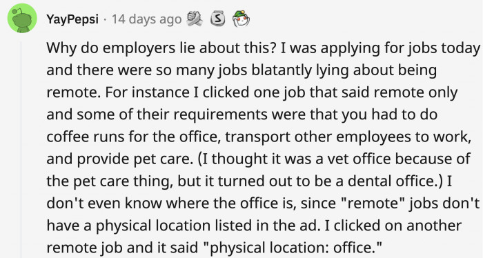 A Redditor pointed out the absurdity of some job ads