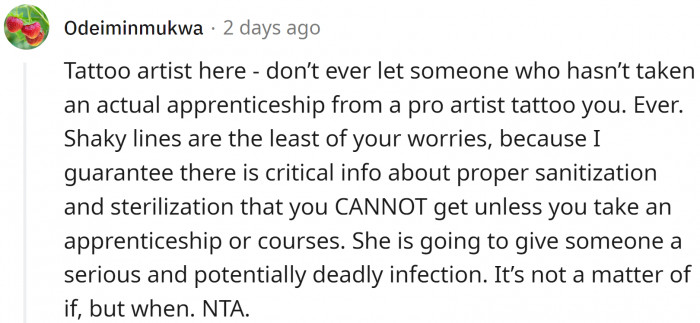 So this friend was smart enough to say no and lose her friendship rather than lose her life.