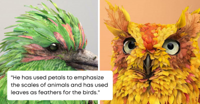 Australian Artist Pays Tribute To Wildlife Lost In Wildfires Through His Magical Art Series Using Leaves And Flower Petals