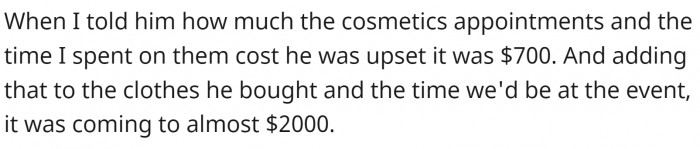 And boyfriend couldn't believe the bill.