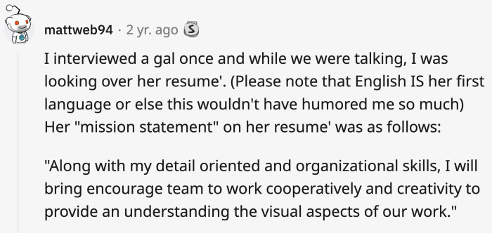 She would have edited it out the way...