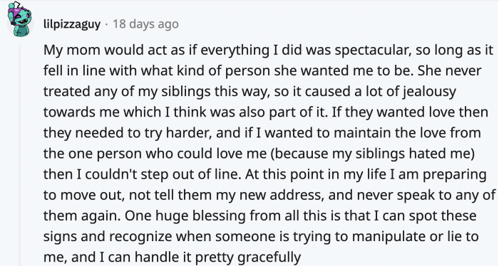 This OP will spend their life recognizing the signs from a mile away after the treatment they received.
