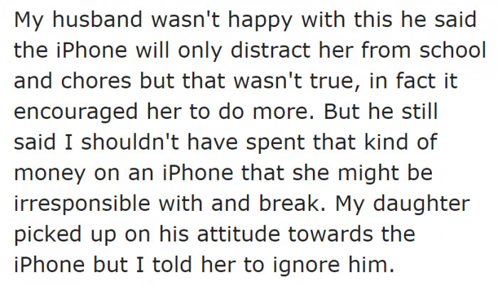 Unfortunately, the husband is against it.