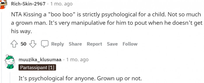 18. Very manipulative of him to pout