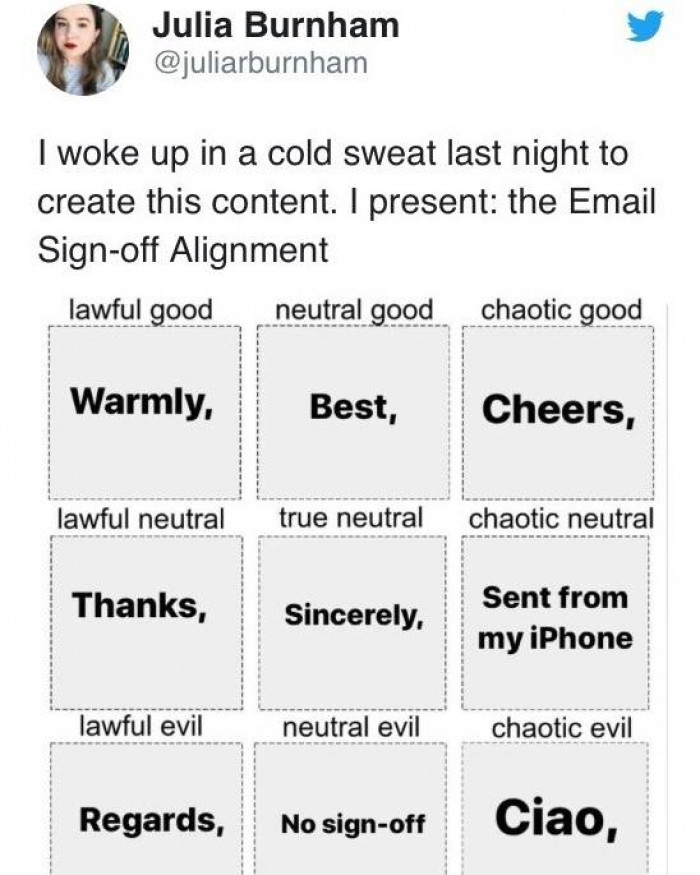 12. The Email Sign-off Alignment