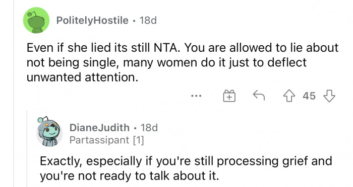 Again, she literally has no obligation to anyone to disclose anything.