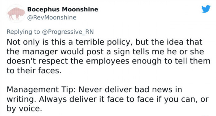 A tip for management