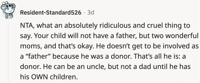 Donating your sperm does not make you a father