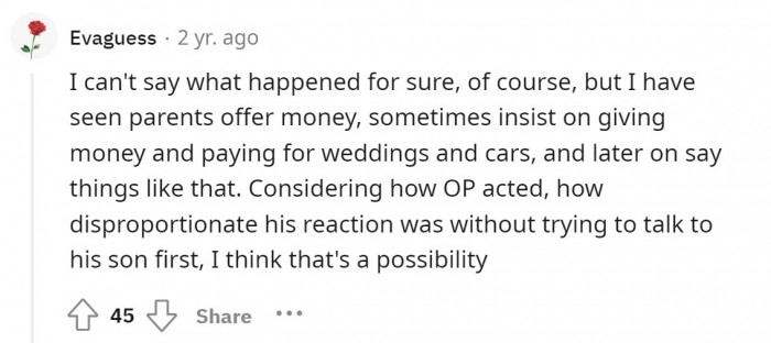 A disproportionate reaction.